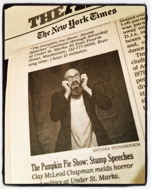 STUMP SPEECHES is a NY Times Critics’ Pick!